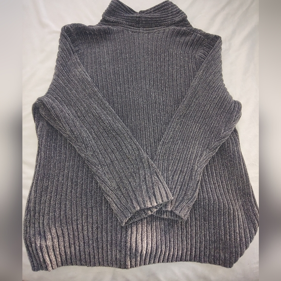 Lands' End Sweaters Euc Plus Size Lands End Gray Chenille Open